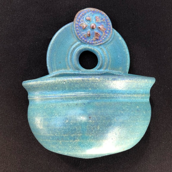 Foxlo Studio Pottery of California Wall Pocket Vase Planter Artist Signed - Picture 10 of 10